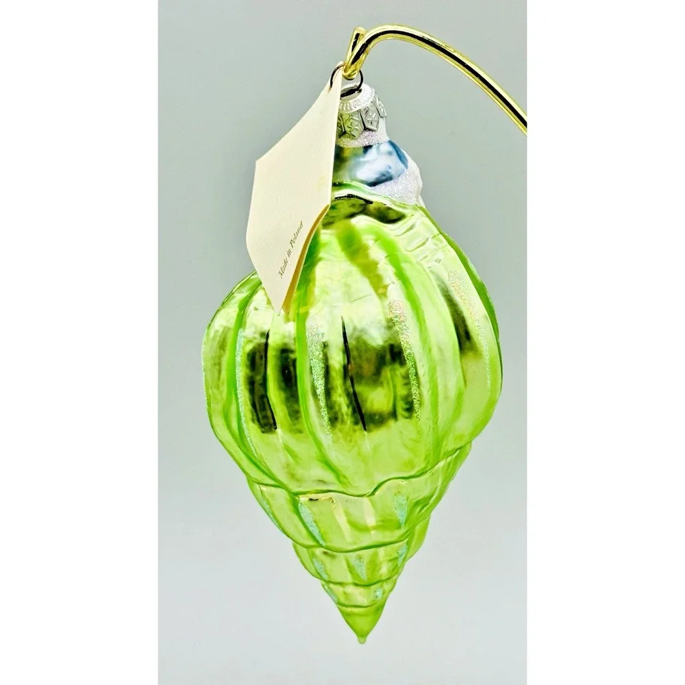 Patricia Breen Coastal Santa Blue Suit Green Shell Christmas Ornament‎ 1997